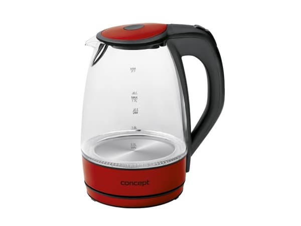 Concept RK-4030RE, 1,7 l, 2200, 1850, Rød, Glass, Metall, Vannivåindikator