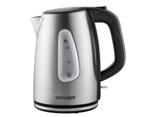 Concept RK3230, 1,7 l, 1850 W, Sort, Rustfritt stål, Rustfritt stål, Vannivåindikator