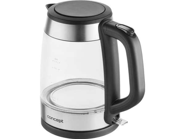 Concept RK4150, 1,7 l, 2200 W, Sort, Rustfritt stål, Glass, Rustfritt stål, Vannivåindikator, Trådløs