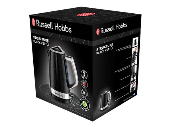 Russell Hobbs Structure 28081-70 - Kjele - 1.7 liter - 2.4 kW - gloss black with stainless steel accents