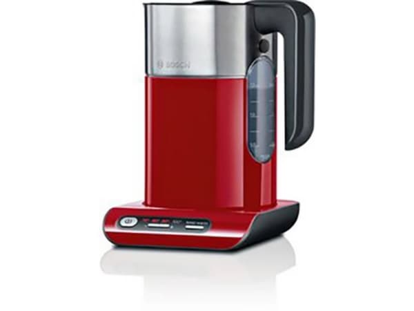 Bosch TWK8614P, 1,5 L, 2400 W, Punainen, Muovi, Ruostumaton teräs, Säädettävä termostaatti, Veden tason ilmaisin