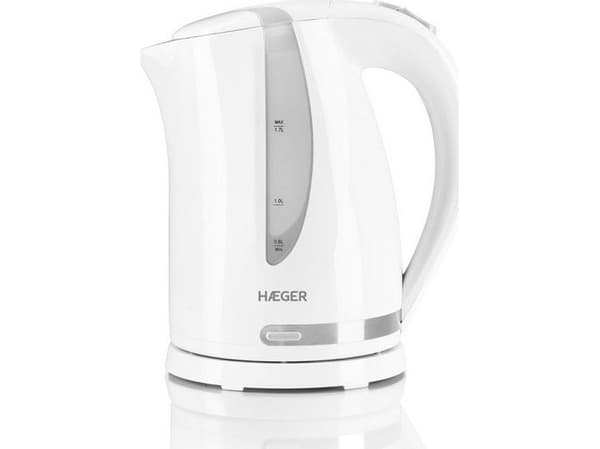 Vannkoker Haeger EK-22W.022A Rustfritt stål Hvit 2200 W 1,7 L