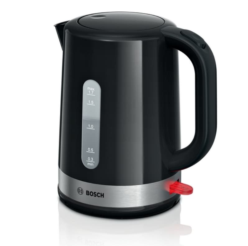 Bosch TWK6A513 vattenkokare 1,7 l 2200 W Svart, Rostfritt stål