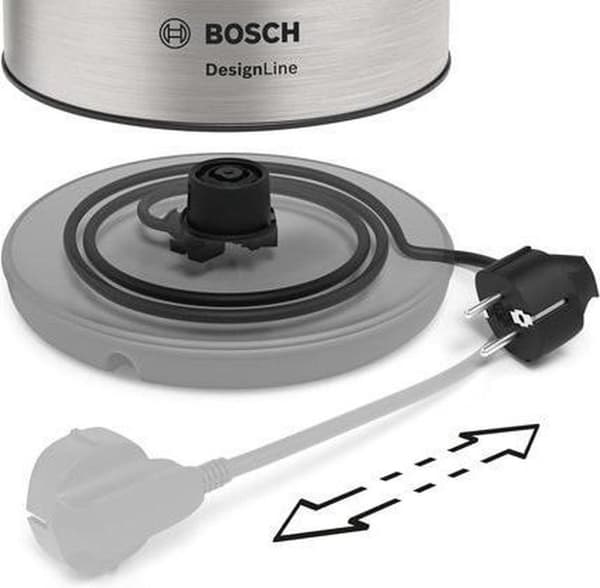 Bosch TWK3P420 vattenkokare 1,7 L 2400 W Svart, Rostfritt stål