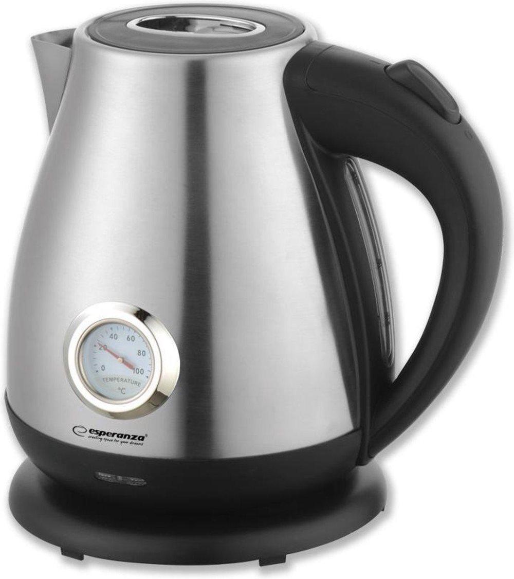 Esperanza Thames - Vattenkokare i rostfritt stål 2200W 1,7L - Inbyggd analog termometer