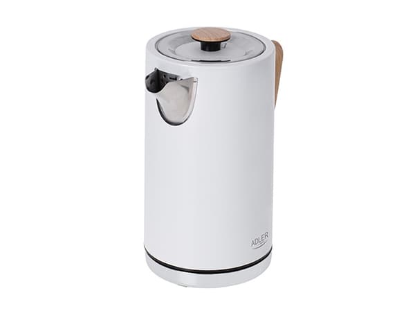 Adler AD 1347W, 1,5 l, 2200 W, Vit, Trä, Rostfritt stål, Vattennivå indikator