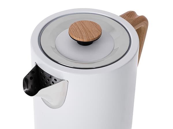 Adler AD 1347W, 1,5 l, 2200 W, Vit, Trä, Rostfritt stål, Vattennivå indikator