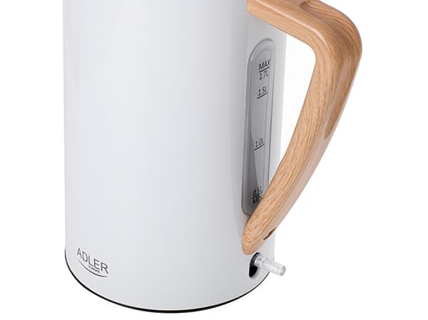 Adler AD 1347W, 1,5 l, 2200 W, Vit, Trä, Rostfritt stål, Vattennivå indikator