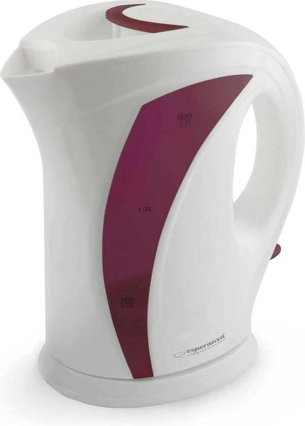 Esperanza EKK018R Kedel 1,7 L, Hvid / Rød