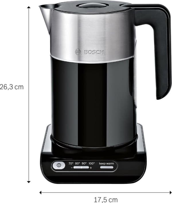 Bosch TWK8613 vedenkeitin 1,5 L 2400 W Musta
