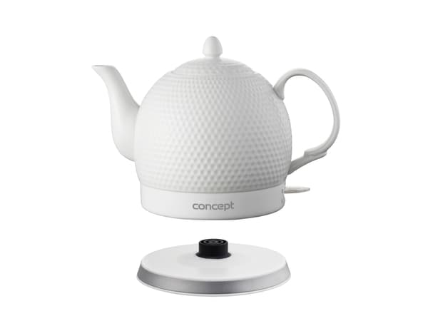 Concept RK0050, 1,2 L, 1000 W, Valkoinen, Keraaminen, Johdoton