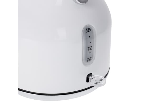 Adler vedenkeitin lämpömittarilla AD 1346w Sähköinen, 2200 W, 1,7 l, ruostumatonta terästä, 360° kääntyvä jalusta, valkoinen (AD 1346 WHITE)