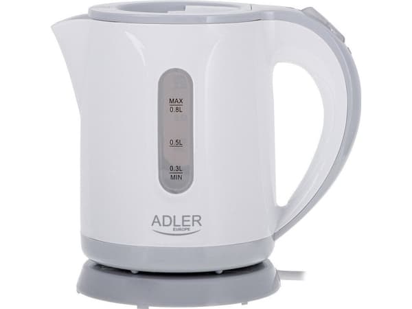 Vedenkeitin Adler AD 1371g 0,8 L muovia valkoinen ja harmaa
