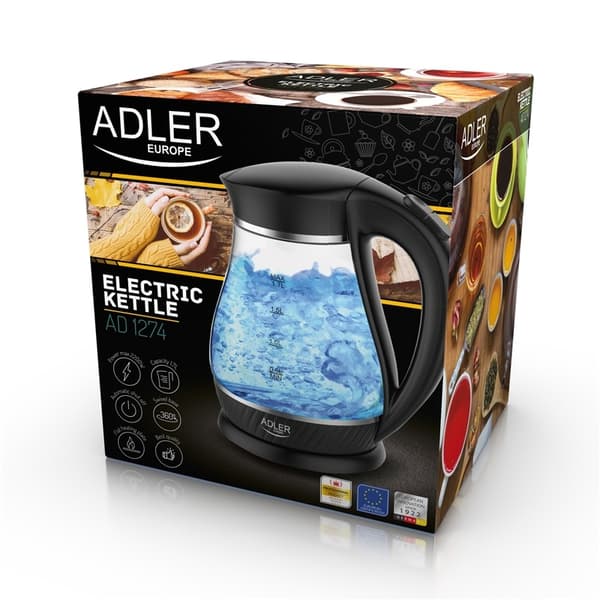Adler vattenkokare 1,7L, svart
