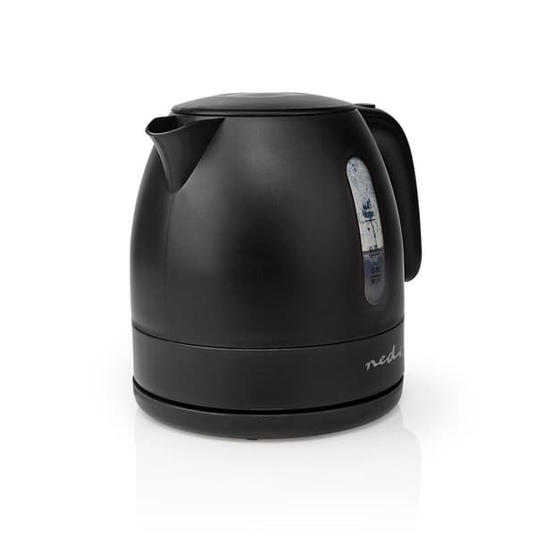 Nedis Vannkoker | 1.0 l | Plast | Sort | Roterbar 360 grader | Skjult varmeelement | Strix® kontroll | Koketørr beskyttelse