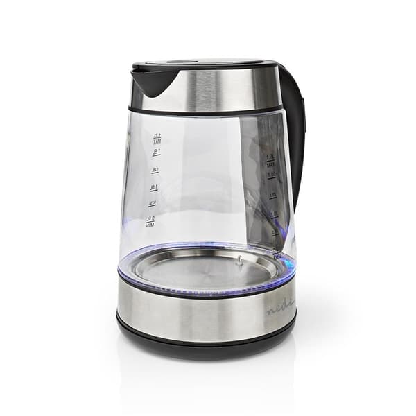 Nedis Elkedel | 1.7 l | Glas | Gennemsigtig | 60,70,80,90,100 °C | Temperaturindikator | Drejelig 360 grader | Skjult varmeelement | Strix®-controller
