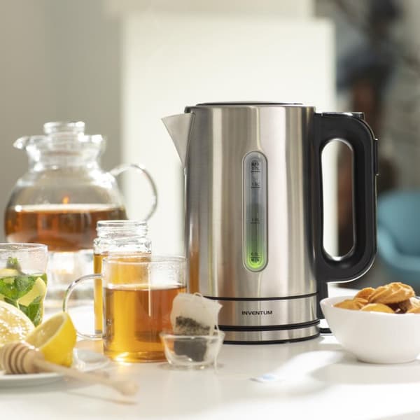 Inventum HW817D sladdlös vattenkokare 2200W 1,7L rostfritt stål/svart