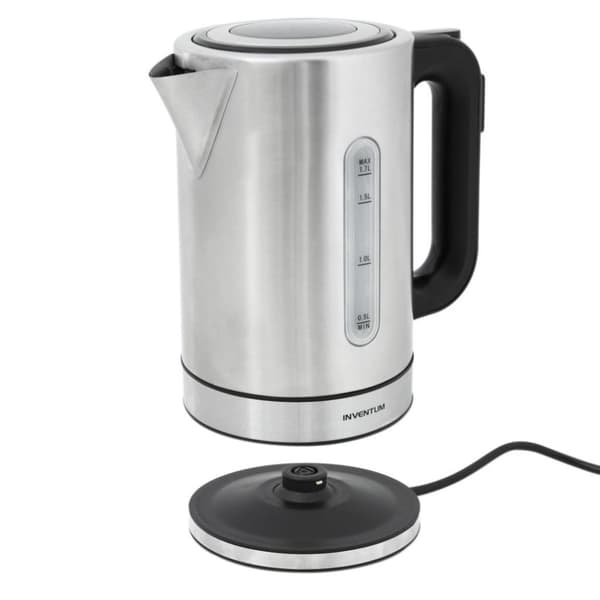 Inventum HW817D sladdlös vattenkokare 2200W 1,7L rostfritt stål/svart