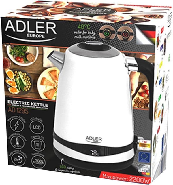 Adler AD 1295w Elkedel 1,7 l Hvid