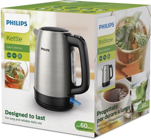 Philips Daily Collection HD9350/90 vedenkeitin 1,7 L 2200 W Ruostumaton teräs