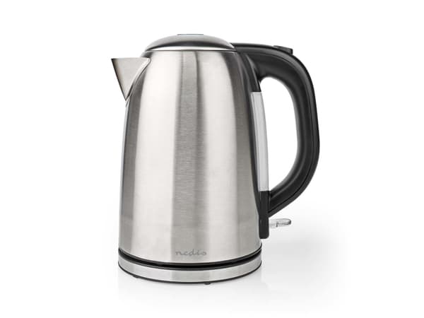 Nedis KAWK350EAL, 1,7 l, 2200 W, Sort, Sølv, Rustfritt stål, Vannivåindikator, Filtrering