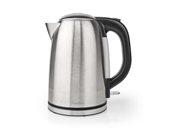 Nedis KAWK350EAL, 1,7 l, 2200 W, Sort, Sølv, Rustfritt stål, Vannivåindikator, Filtrering