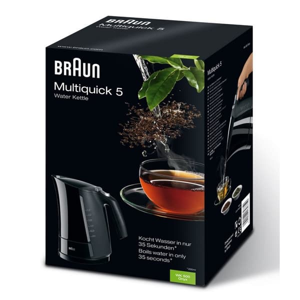 Vattenkokare med LED -ljus Braun 533631 1,7 L Svart Plast 3000 W 1,7 L