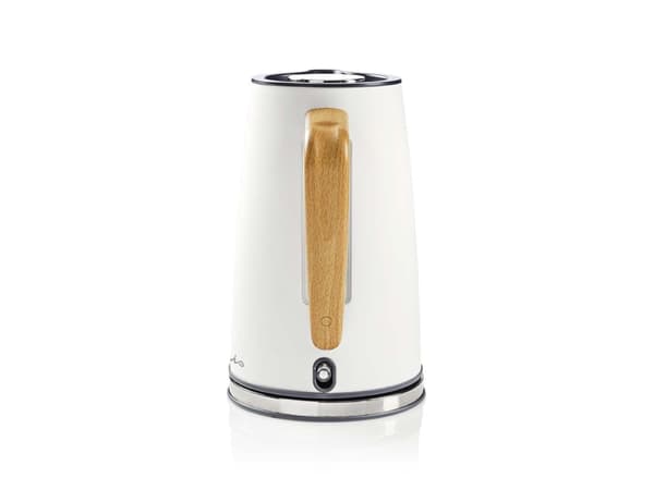 Nedis KAWK510EWT, 1,7 l, 2200 W, Hvit, Rustfritt stål, Vannivåindikator, Trådløs