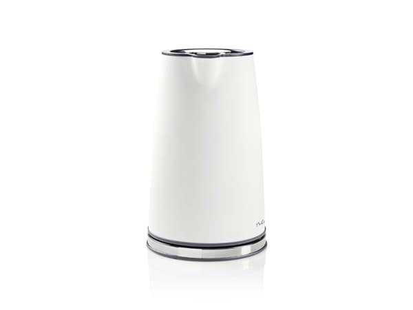 Nedis KAWK510EWT, 1,7 l, 2200 W, Hvit, Rustfritt stål, Vannivåindikator, Trådløs