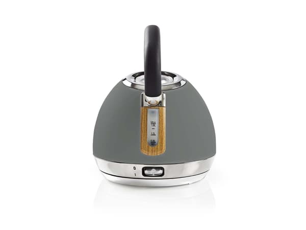 Nedis KAWK520EGY, 1,8 L, 2200 W, Harmaa, Ruostumaton teräs, Veden tason ilmaisin, Johdoton