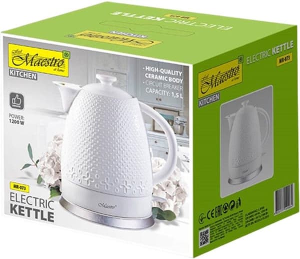 Maestro MR-073 elkedel 1,2 L 1200 W Hvid