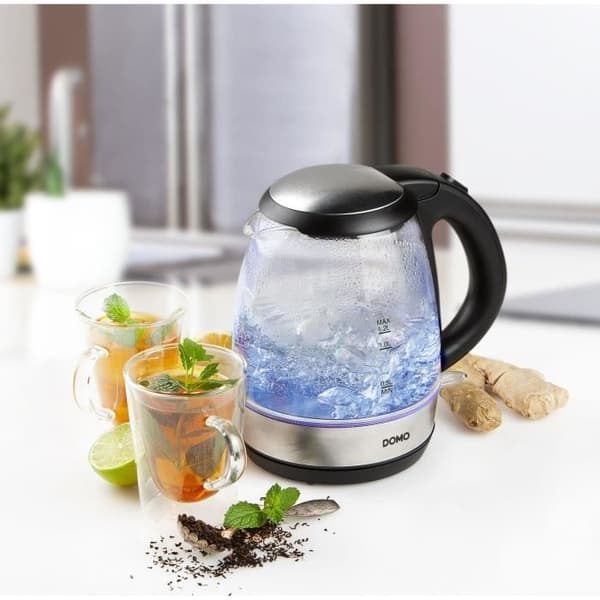 Vattenkokare i glas - DOMO - DO9218WK - 2200 W - 1,2 L - 360° bas - Glaskaraff