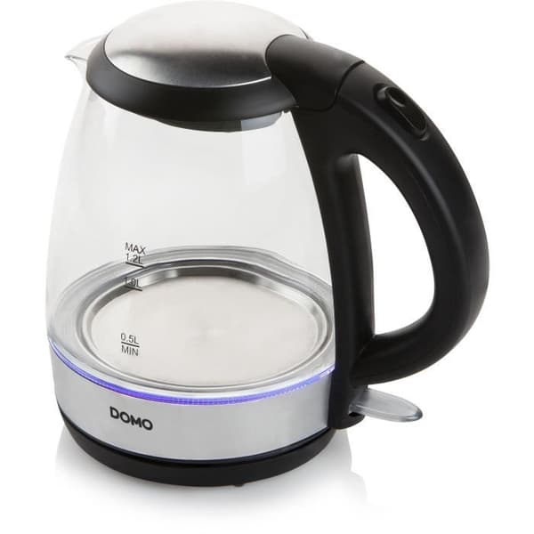 Vattenkokare i glas - DOMO - DO9218WK - 2200 W - 1,2 L - 360° bas - Glaskaraff