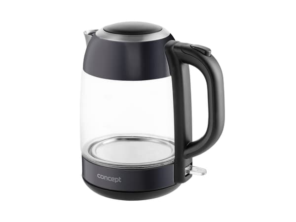 Concept RK4082, 1,7 l, 2200 W, Sort, Rustfritt stål, Glass, Rustfritt stål, Vannivåindikator