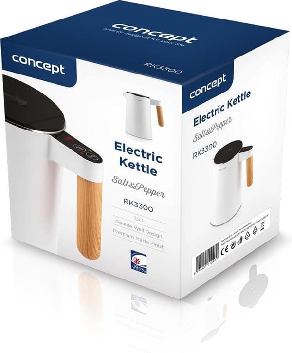 Rostfri vattenkokare Vit 1,5 l Salt & Peppar Concept RK3300