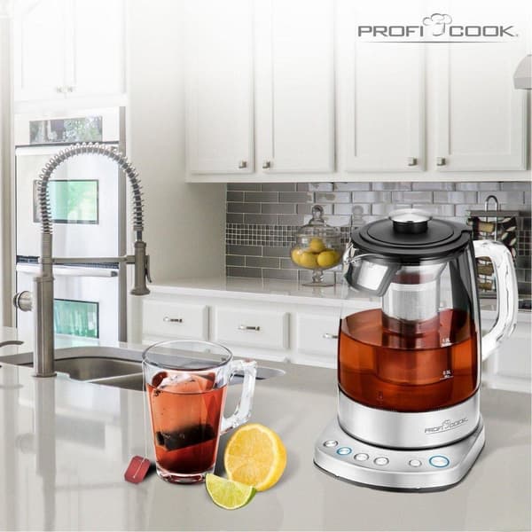 ProfiCook WKS 1167G - 2-i-1 vattenkokare och tebryggare - 1,5 liter - 2200 W - WiFi