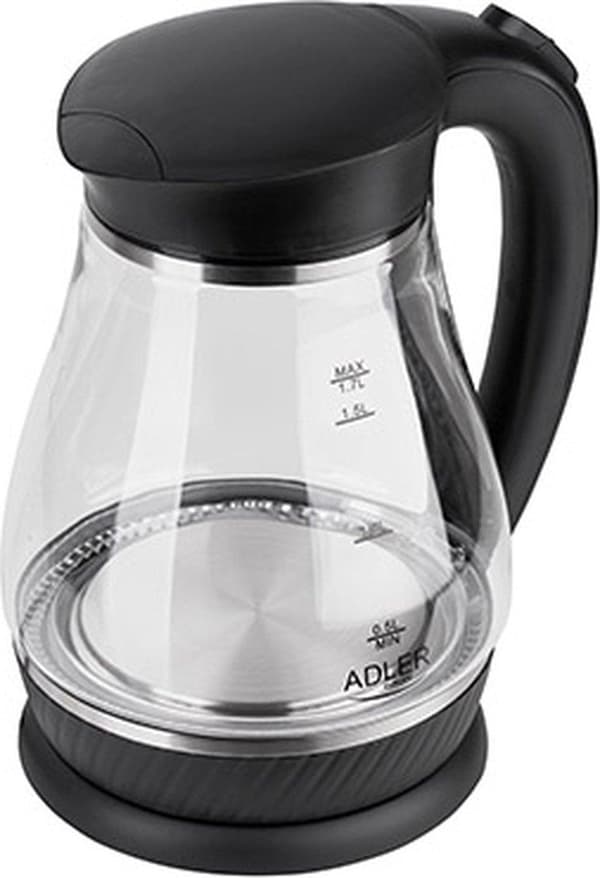 Adler AD 1274 B elkedel 1,7 L 2200 W Sort, Gennemsigtig