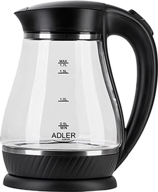Adler AD 1274 B elkedel 1,7 L 2200 W Sort, Gennemsigtig