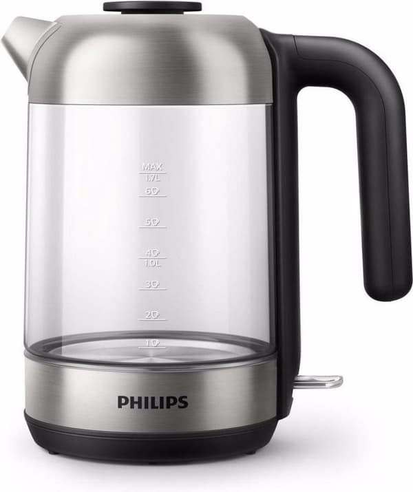 Philips 5000 series HD9339/80 vattenkokare 1,7 L 2200 W Svart, Rostfritt stål, Transparent