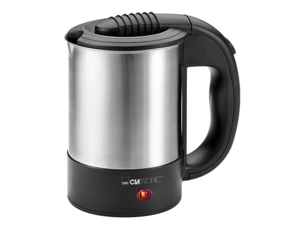 Clatronic WKR 3624, 0,5 L, 1000 W, Musta, Ruostumaton teräs, Ruostumaton teräs, Veden tason ilmaisin, Ylikuumenemissuoja