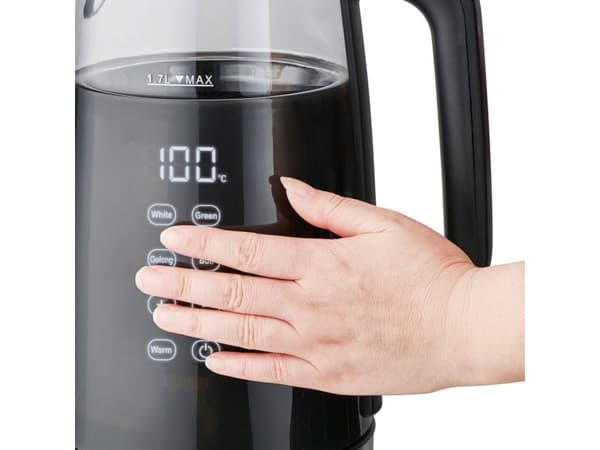 ELDOM C530 NEVO, 1,7 l, 2200 W, Sort, Gjennomsiktig, Glass, Plast, Vannivåindikator, Overopphetingsbeskyttelse