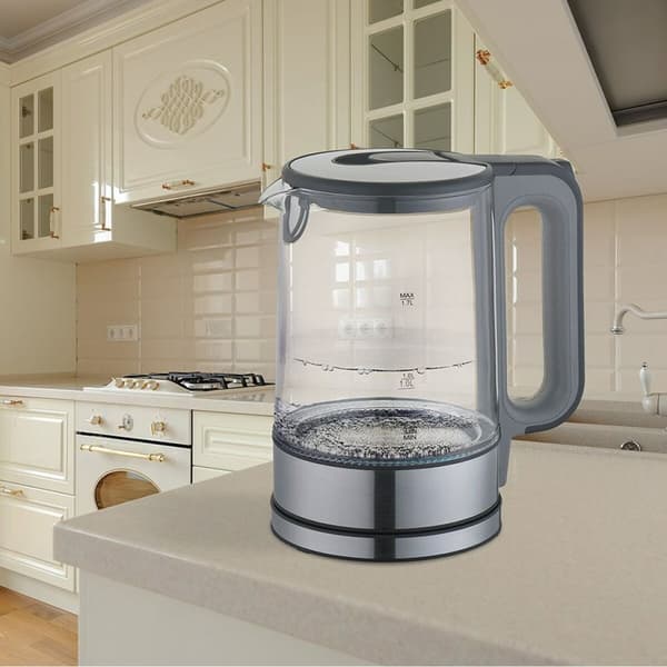 Vattenkokare Feel Maestro MR-061 Blå Vit Glas Aluminium 2200 W 1,7 L