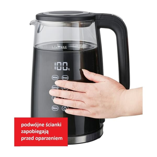 Vattenkokare Feel Maestro MR-049 Svart Transparent Glas Borosilikatglas 2200 W 1,7 L