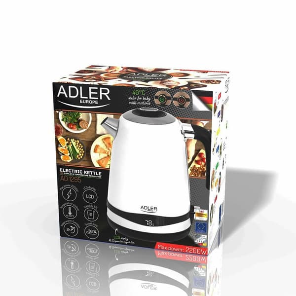 Vattenkokare Adler Vit Rostfritt stål 2200 W 1,7 L