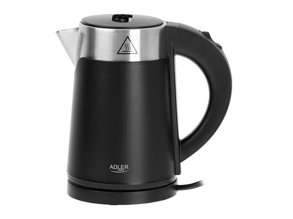 Vannkoker AD 1372 Elektrisk 800 W 0,6 L Plast/rustfritt stål 360° rotasjonsbase Sort