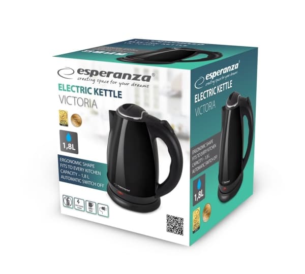 Esperanza EKK113K El-kedel 1,8 L Sort