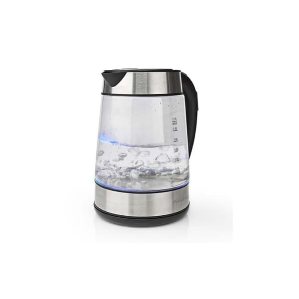 Nedis - Vattenkokare | 1,7L | Glas | Rensa | 360 grader vridbar | Dolt värmeelement | Kokskydd
