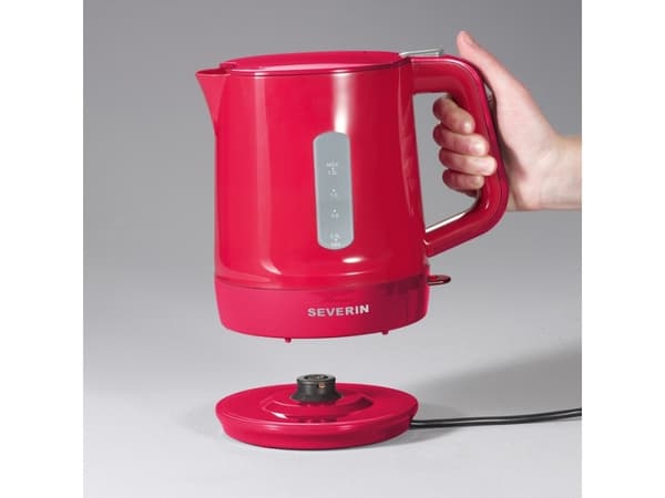 Severin WK 3384, 1,2 l, 1500 W, Grå, Röd, Vattennivå indikator, Sladdlös