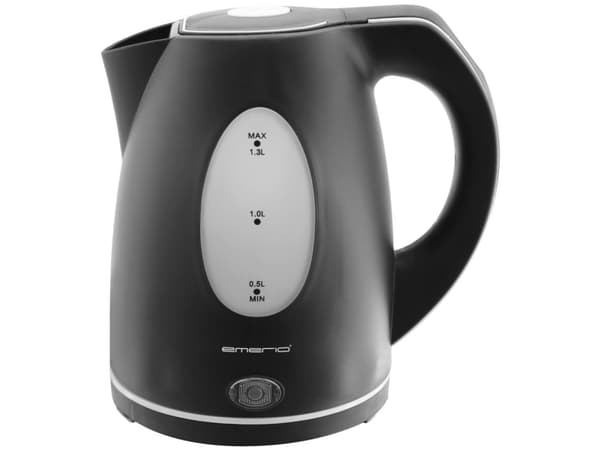 Emerio vannkoker, 1,3L, vannstandsindikator, sort