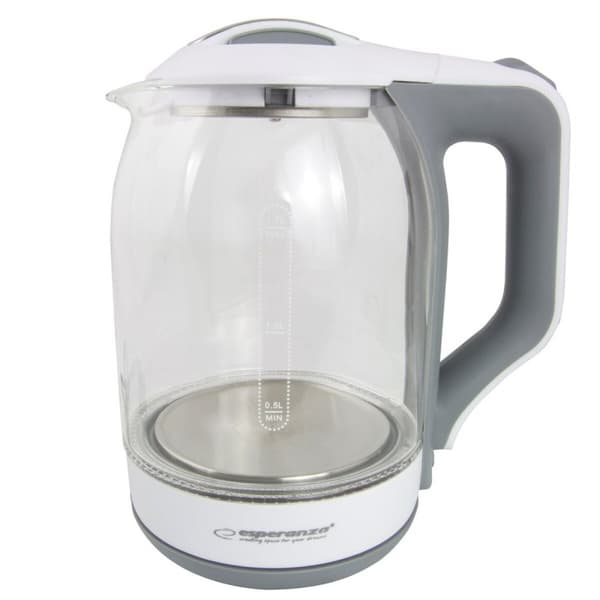Vattenkokare Esperanza EKK025W Vit Glas Plast 1500 W 1,7 L